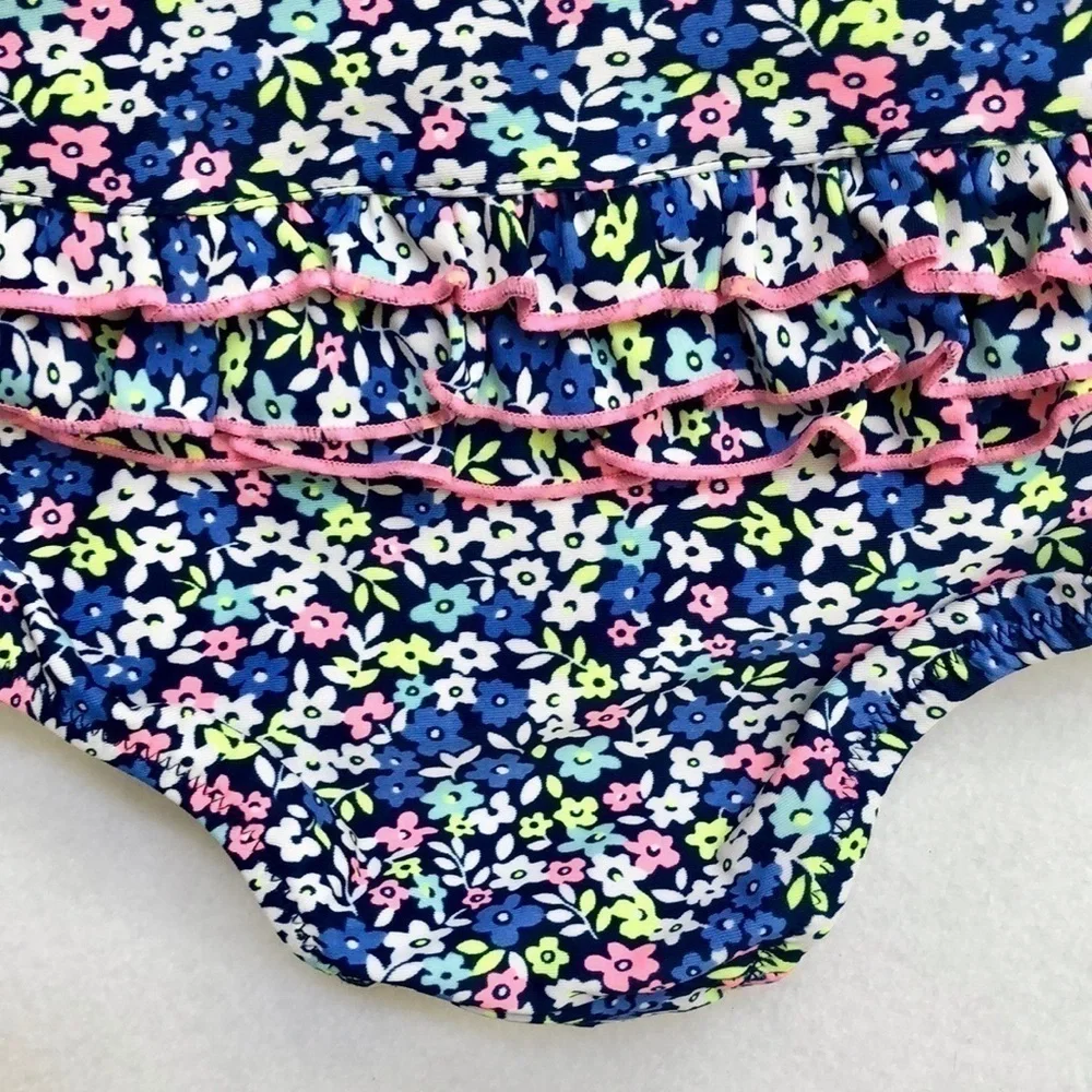 2️⃣ One-Piece Bathing Suits Size 18 months Pink White Blue Yellow Teal
